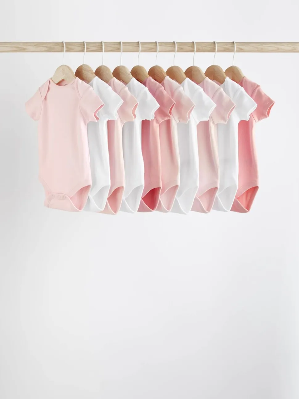 Roze/wit - Essentiële babyrompertjes met korte mouwen