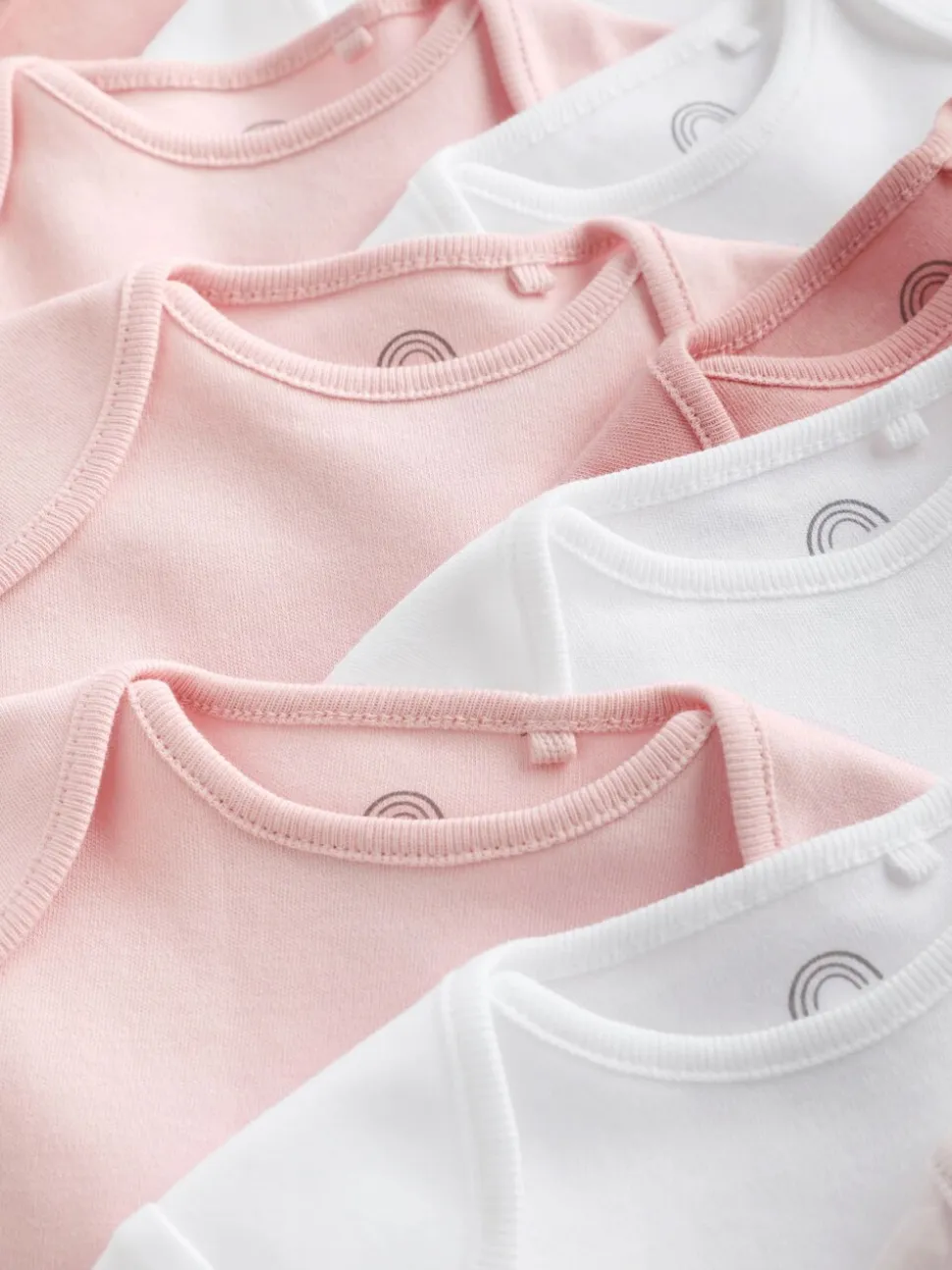 Roze/wit - Essentiële babyrompertjes met korte mouwen