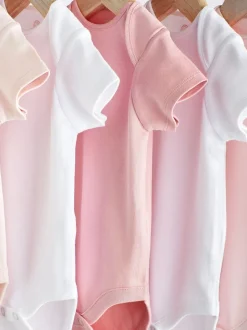 Roze/wit - Essentiële babyrompertjes met korte mouwen