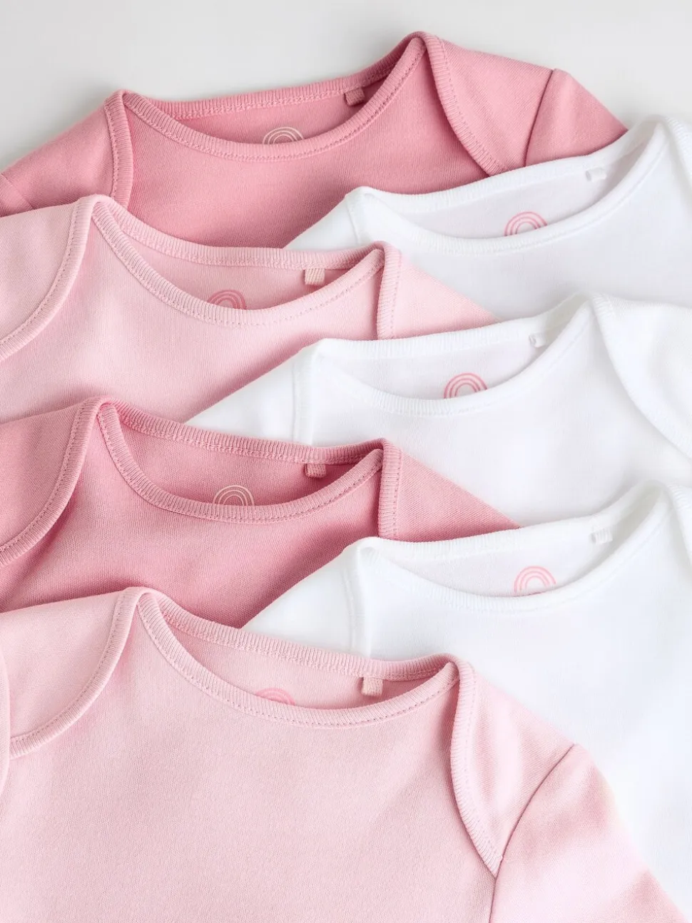Roze/wit - Onmisbare rompertjes met lange mouwen