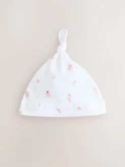 Roze/wit - Set van 3 babymutsen met strik (0-12mnd)