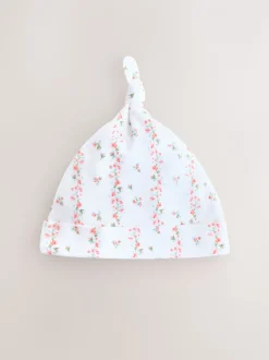 Roze/wit - Set van 3 babymutsen met strik (0-12mnd)