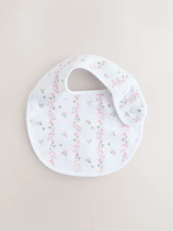 Roze/wit - Verpakking met 3 babyslabbetjes