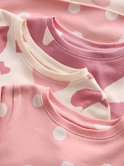 Roze/wit - Verpakking van 3 knusse pyjama's (9 mnd-12 jr)