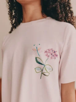Roze/wit met bloemenprint - Verpakking van 2 pyjama's met joggingbroek (3 - 16 jr)