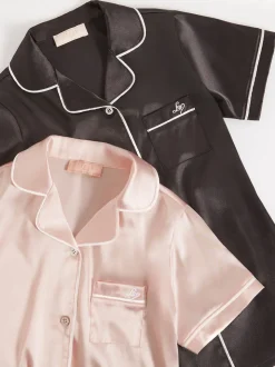 Roze/zwart - Lipsy satijnen pyjama's 2 pack (5-16jr)
