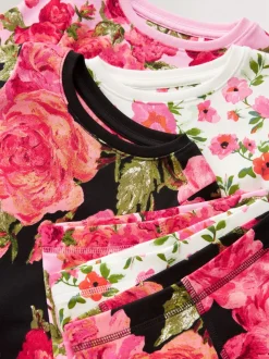 Roze/zwart - Verpakking van 3 knusse pyjama's (9 mnd-16 jr)