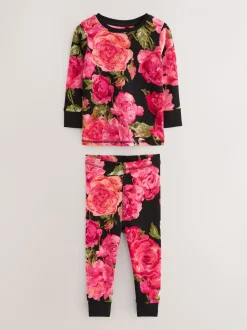 Roze/zwart - Verpakking van 3 knusse pyjama's (9 mnd-16 jr)