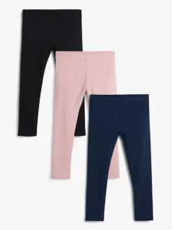 Roze/zwart/marineblauw - Verpakking van 3 leggings (3-16 jr)