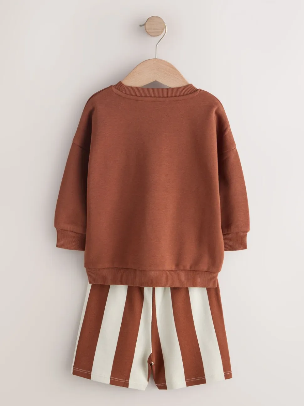 Rust Brown and Teal - Crew Neck Sweatshirt and Shorts 2 Pack Set (3mths-7yrs)