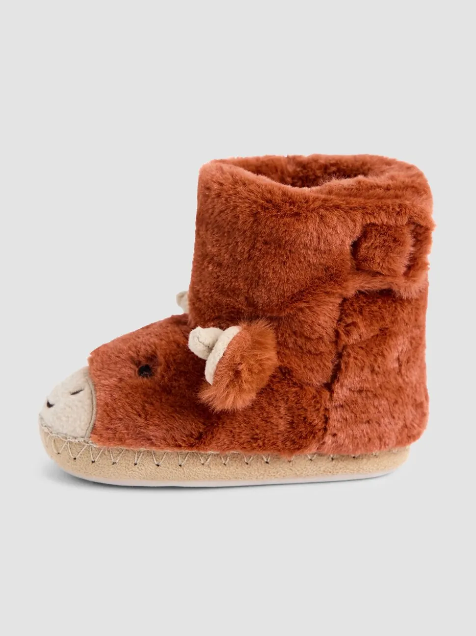 Rust Schotse Hooglander - JoJo Maman Bébé Plush Slipper Boots