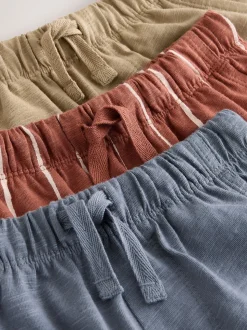 Rust Stripe Tan Brown And Grey - Stripe Joggers 3 Pack (3mths-7yrs)