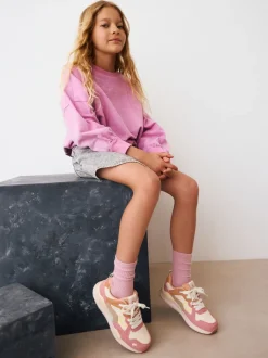 Rustig - Vetersneakers met kleurvlakken