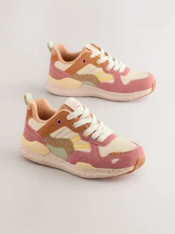 Rustig - Vetersneakers met kleurvlakken