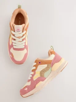 Rustig - Vetersneakers met kleurvlakken