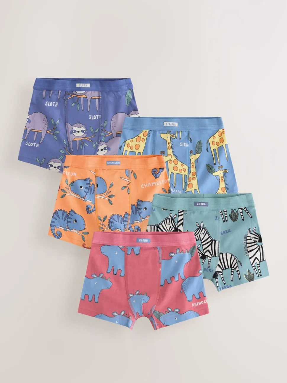 Safaridieren - Set van 5 boxershorts met zachte tailleband (1,5-16 jr)