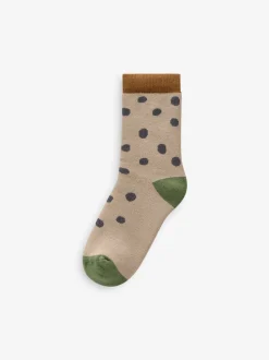Safaridieren - Set van 5 Cosy Terry sokken met hoog katoengehalte
