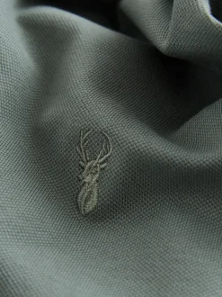 Saliegroen - Normale Pasvorm - Piqué poloshirt met korte mouwen