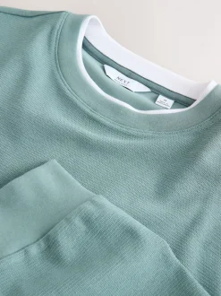 Saliegroen - T-shirt met lange mouwen en ronde hals