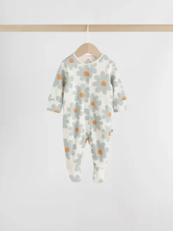 Saliegroen gebloemd - Verpakking van 5 babypyjama's (0 mnd-2 jr)