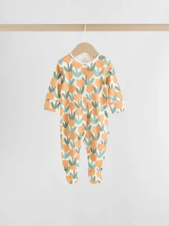 Saliegroen gebloemd - Verpakking van 5 babypyjama's (0 mnd-2 jr)
