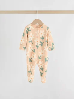 Saliegroen gebloemd - Verpakking van 5 babypyjama's (0 mnd-2 jr)