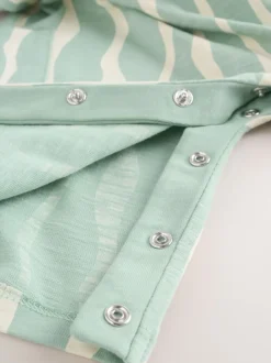 Saliegroen gestreept - Baby Long Leg Jersey Romper (0mths-3yrs)