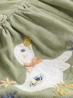 Saliegroen met borduursel - 2 -delige Baby Set van Bodysuit met Lange mouwen en corduroy bretelbroeken (0mnd -3jr)