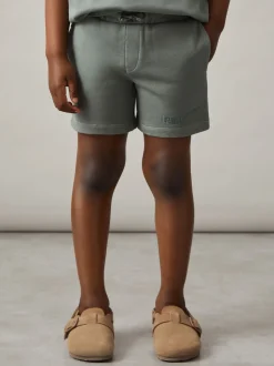 Saliegroen met wassing - Reiss Perry Cotton Brand-Embroidered Shorts