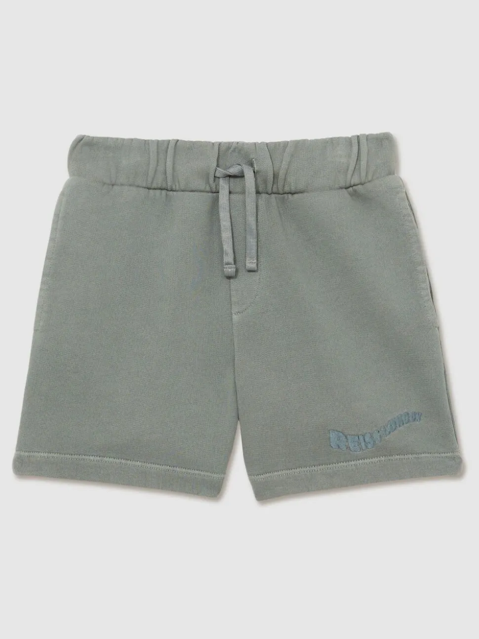 Saliegroen met wassing - Reiss Perry Cotton Brand-Embroidered Shorts