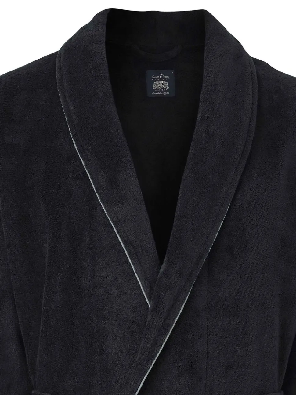 Savile Row Company - Fleece badjas met biezen