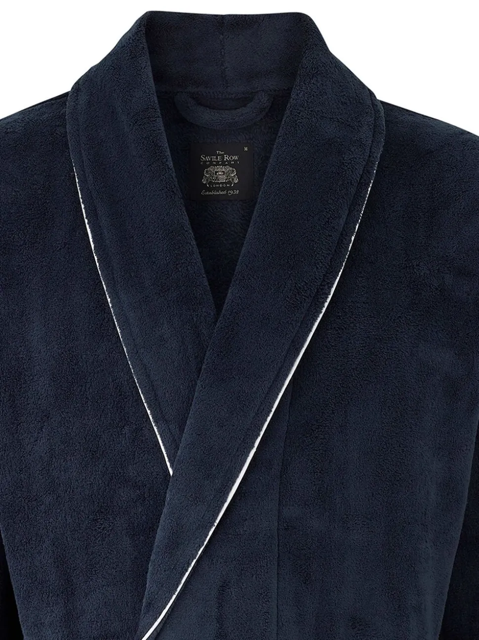 Savile Row Company - Fleece badjas met biezen