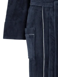 Savile Row Company - Fleece badjas met biezen