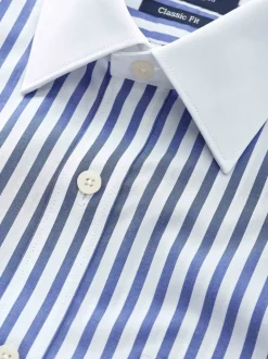 Savile Row Company Classic Fit Striped Cotton Winchester Double Cuff Formal Shirt