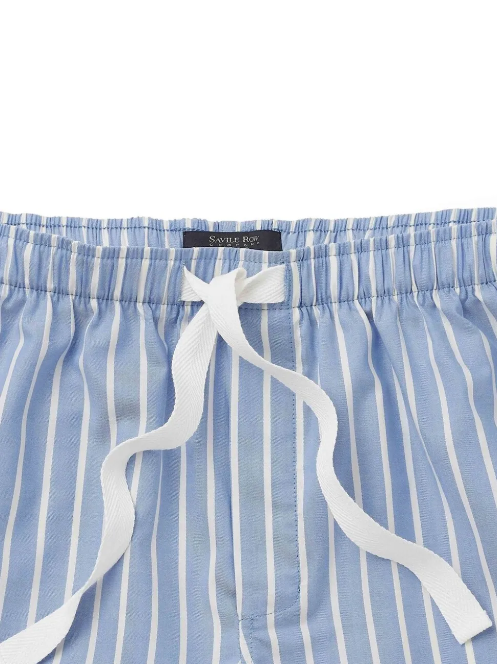 Savile Row Company Twill Wide Stripe Cotton Lounge Shorts