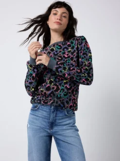 SCAMP & DUDE Classic Sweatshirt with Leopard & Lightning Bolt