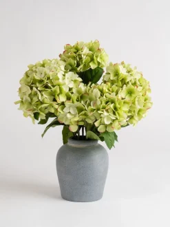 Scottish Everlastings Ltd Artificial Hydrangeas in Grey Vase