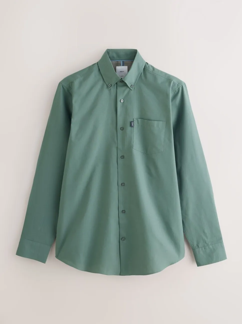 Seafoam green - Slim Fit - Gemakkelijk te strijken Oxford overhemd met doorlopende knopen