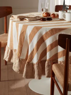 Secret Linen Store 100% linnen tafelkleed met brede strepen
