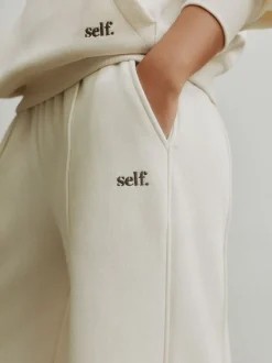 self. joggingbroek met wijde pijpen
