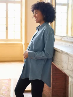 Seraphine Denim Zwangerschaps- en Borstvoedingsoverhemdjurk