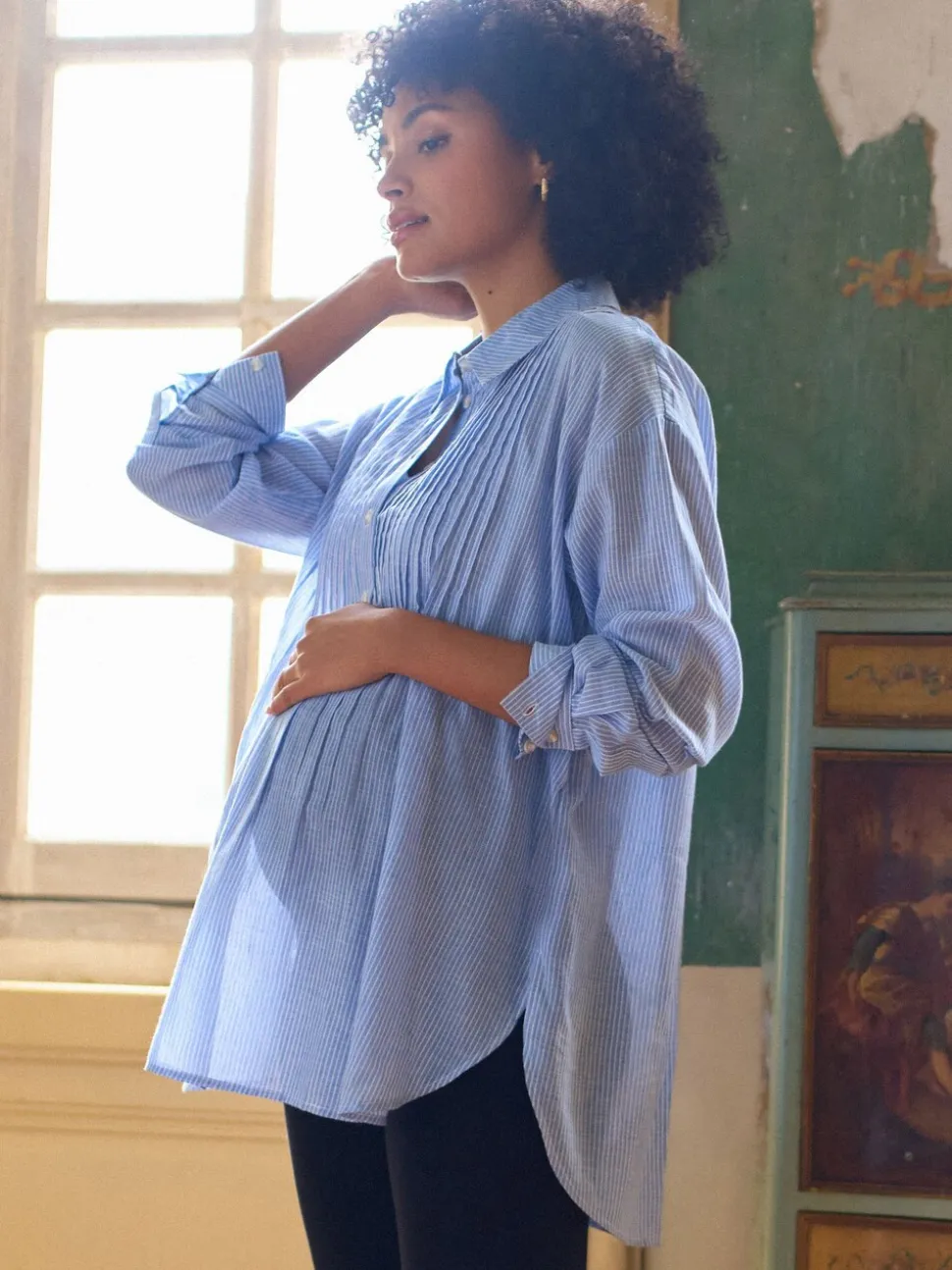 Seraphine Maternity Pintuck Shirt