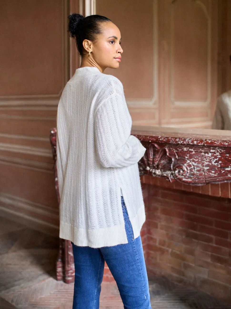 Seraphine Maternity Wool Blend Pointelle Jumper
