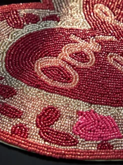 Set of 2 Beaded Heart Placemats
