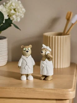 Set of 2 Bertie Bear Spa Ornaments