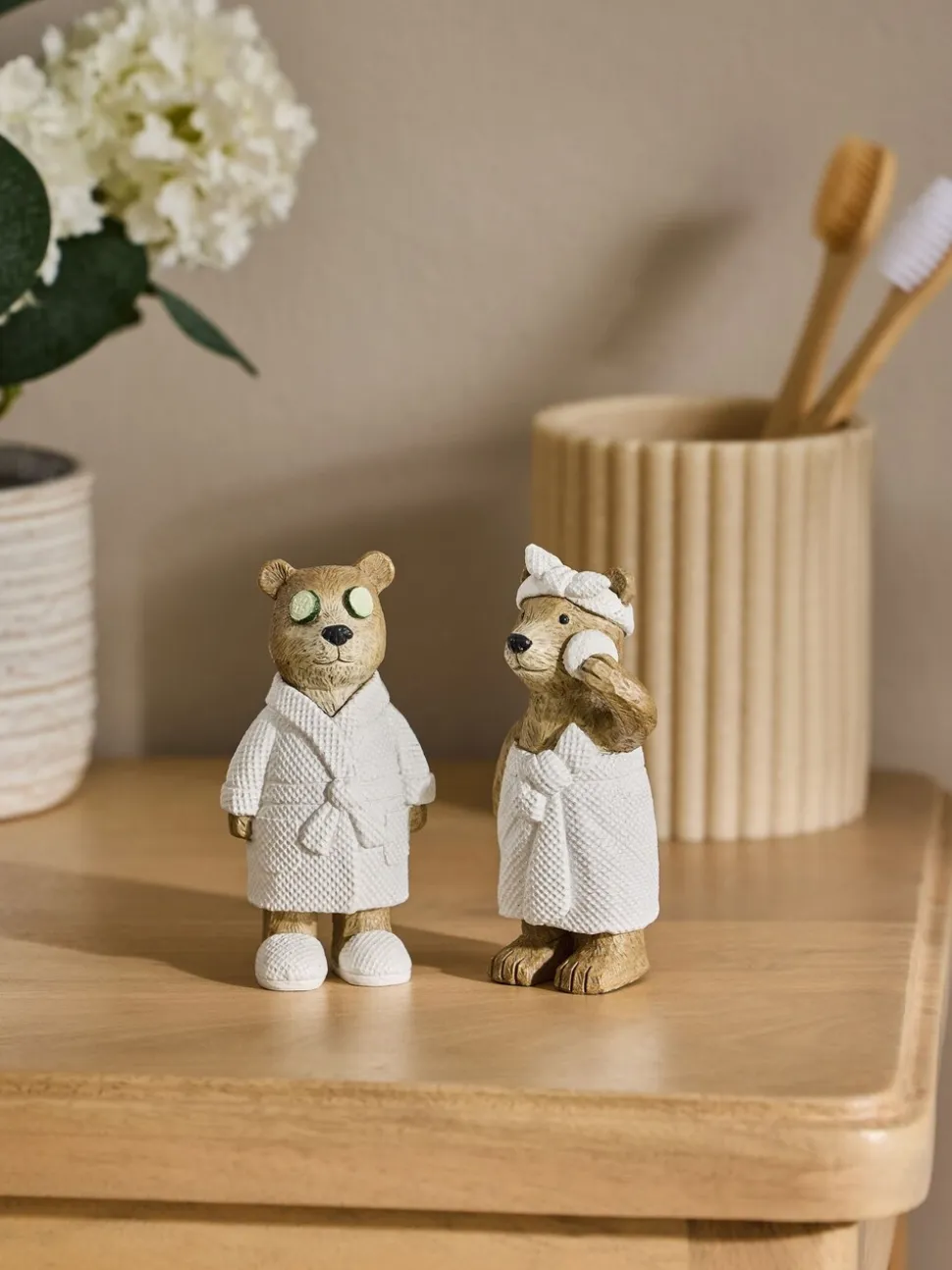 Set of 2 Bertie Bear Spa Ornaments