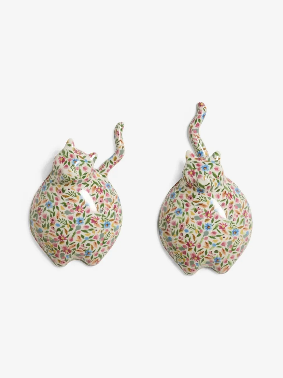 Set of 2 Ceramic Ditsy Cat Wall Arts