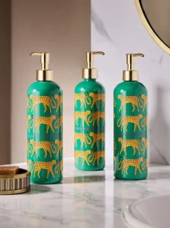 Set of 3 Cheetah Animal Reusable Dispenser Bottle