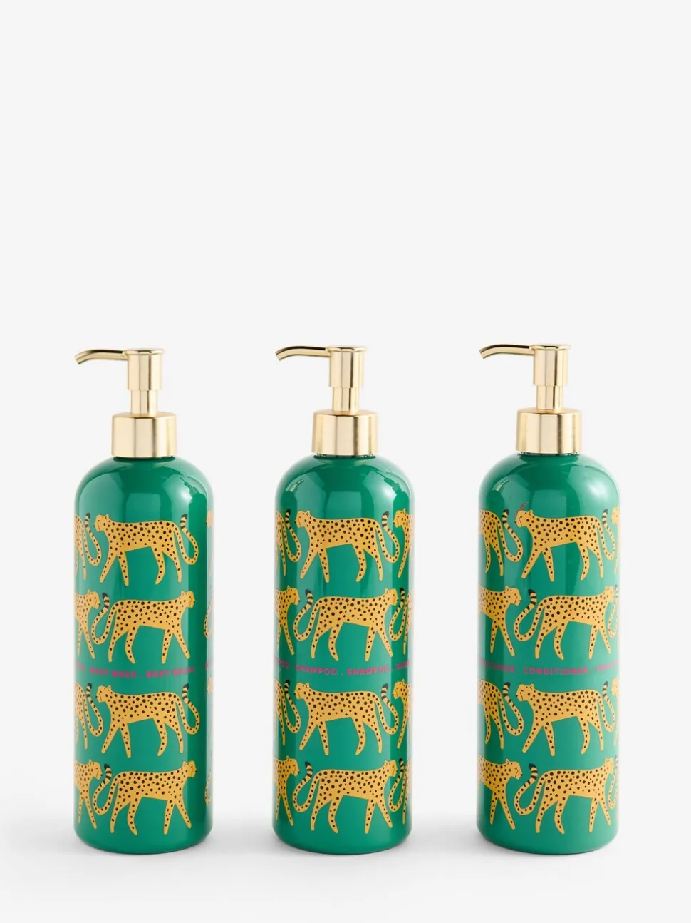 Set of 3 Cheetah Animal Reusable Dispenser Bottle