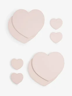 Set of 8 Heart Faux Leather Placemats and Coasters
